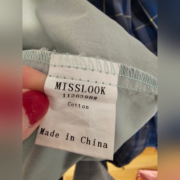 Misslook 90s Look Cotton Button Down Striped Oversized Women's Size 2XL - Picture 2 of 8